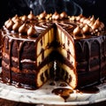 Marble Cake , traditional popular sweet dessert cake Royalty Free Stock Photo