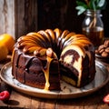 Marble Cake , traditional popular sweet dessert cake Royalty Free Stock Photo