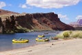 Marble Canyon, Arizona, USA - May 4, 2023: Group leaving from Lees Ferry Launch on a raft trip down the Colorado River Royalty Free Stock Photo