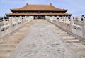The Marble Carriageway leading to The Hall of Supreme Harmony in The Forbidden City. Beijing, China. November 6, 2018. Royalty Free Stock Photo