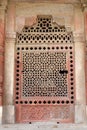 Marble carved window at Isa Khan Tomb Royalty Free Stock Photo