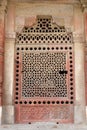 Marble carved window at Isa Khan Tomb Royalty Free Stock Photo