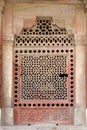 Marble carved window at Isa Khan Tomb Royalty Free Stock Photo