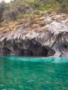 The marble cathedral chapel, Capillas De Marmol, along Carretera Austral, lake General Carrera, Puerto Tranquilo, Chile Royalty Free Stock Photo