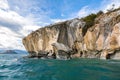 Marble caves Capillas del Marmol, General Carrera lake, landscape of Lago Buenos Aires, Patagonia, Chile