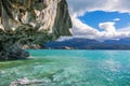 Marble caves Capillas del Marmol, General Carrera lake, landscape of Lago Buenos Aires, Patagonia, Chile Royalty Free Stock Photo