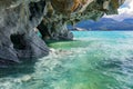 Marble caves Capillas del Marmol, General Carrera lake, landscape of Lago Buenos Aires, Patagonia, Chile Royalty Free Stock Photo