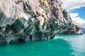 Marble caves Capillas del Marmol, General Carrera lake, landscape of Lago Buenos Aires, Patagonia, Chile Royalty Free Stock Photo