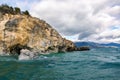 Marble caves Capillas del Marmol, General Carrera lake, landscape of Lago Buenos Aires, Patagonia, Chile Royalty Free Stock Photo