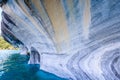 Marble Caves of lake General Carrera (Chile) Royalty Free Stock Photo