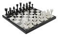 Marble Chess Set isolated on white background - 3D rendering