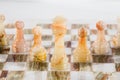 Marble chess in white. Royalty Free Stock Photo