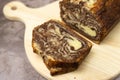 Marble chocolate pound cake or loaf bread