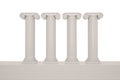 Marble classic columns isolated on white background 3D illustration Royalty Free Stock Photo