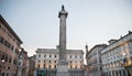 Marble Column of Marcus Aurelius in Piazza Colonna square in Rome Royalty Free Stock Photo
