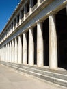 Marble columns in Atalo Stoa in agora at Athens