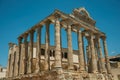 Marble columns in the Temple of Diana at Merida Royalty Free Stock Photo