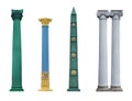 Marble corinthian column on a white background. Design element with clipping path