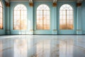 A Marble Countertop Against Backdrop Of Energetic Dance Studio Blank Surface