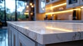 Marble Countertop With Blurred Kitchen Background, Luxury Design Royalty Free Stock Photo