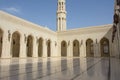 Marble courtyard of Sultan Qaboos Mosque Royalty Free Stock Photo