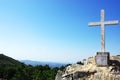 Marble cross at Penha church, Portugal. Royalty Free Stock Photo