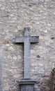 Marble cross on wall background Royalty Free Stock Photo