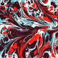 Marble ebru colorful acrylic pouring pattern background. Vector
