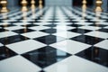 Marble elegance, checkerboard floor with timeless black and white squares