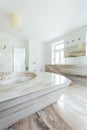 Marble elements in expensive bathroom Royalty Free Stock Photo