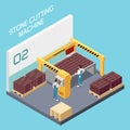 Marble Factory Isometric Royalty Free Stock Photo