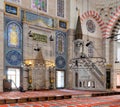 Marble floral golden ornate minbar and niche , Suleymaniye Mosque, Istanbul, Turkey