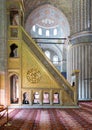 Marble floral ornate mimber Platform, Sultan Ahmet Mosque, Istanbul, Turkey