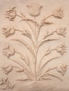 Floral pattern background on the wall of Taj Mahal palace in Agra city, Uttar Pradesh state of India Royalty Free Stock Photo