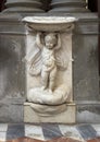 Marble Fountain for consecrated water by Domenico Pieratti in San Gaetano