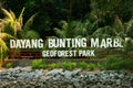 Marble Geoforest Park sign, Langkawi, Malaysia Royalty Free Stock Photo