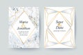 Marble gold texture card, wedding invitation.