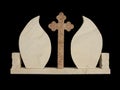 Marble grave stone on black background Royalty Free Stock Photo