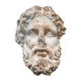 Marble head of the greek god Zeus isolated on white Royalty Free Stock Photo