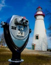 Lighthouse near the harbour Royalty Free Stock Photo