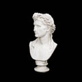 Marble head of young man, ancient Greek god bust Royalty Free Stock Photo