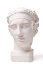 Marble head of young woman, ancient Greek goddess bust. Sculpture executed in accordance with modern standards of beauty Royalty Free Stock Photo