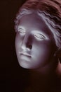 Marble head of young woman, ancient Greek goddess bust. Royalty Free Stock Photo