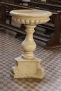 Marble holy water font for blessing and Christian religion