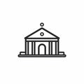 Marble-inspired Line Icon Of A Building: Minimalist Illustration With Political Undertones