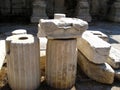 Marble Ionic Column Pieces, Ancient Agora, Athens Royalty Free Stock Photo
