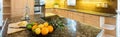 Marble island inside expensive kitchen Royalty Free Stock Photo