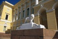 Marble lion at the Russian museum of fine arts.