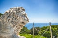 Marble lion statue of Vorontsov palace in Crimea Russian Federation Royalty Free Stock Photo