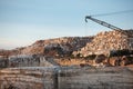 Marble mines red rocks in Estremoz Borba and Vila Vicosa, Alentejo, Portugal